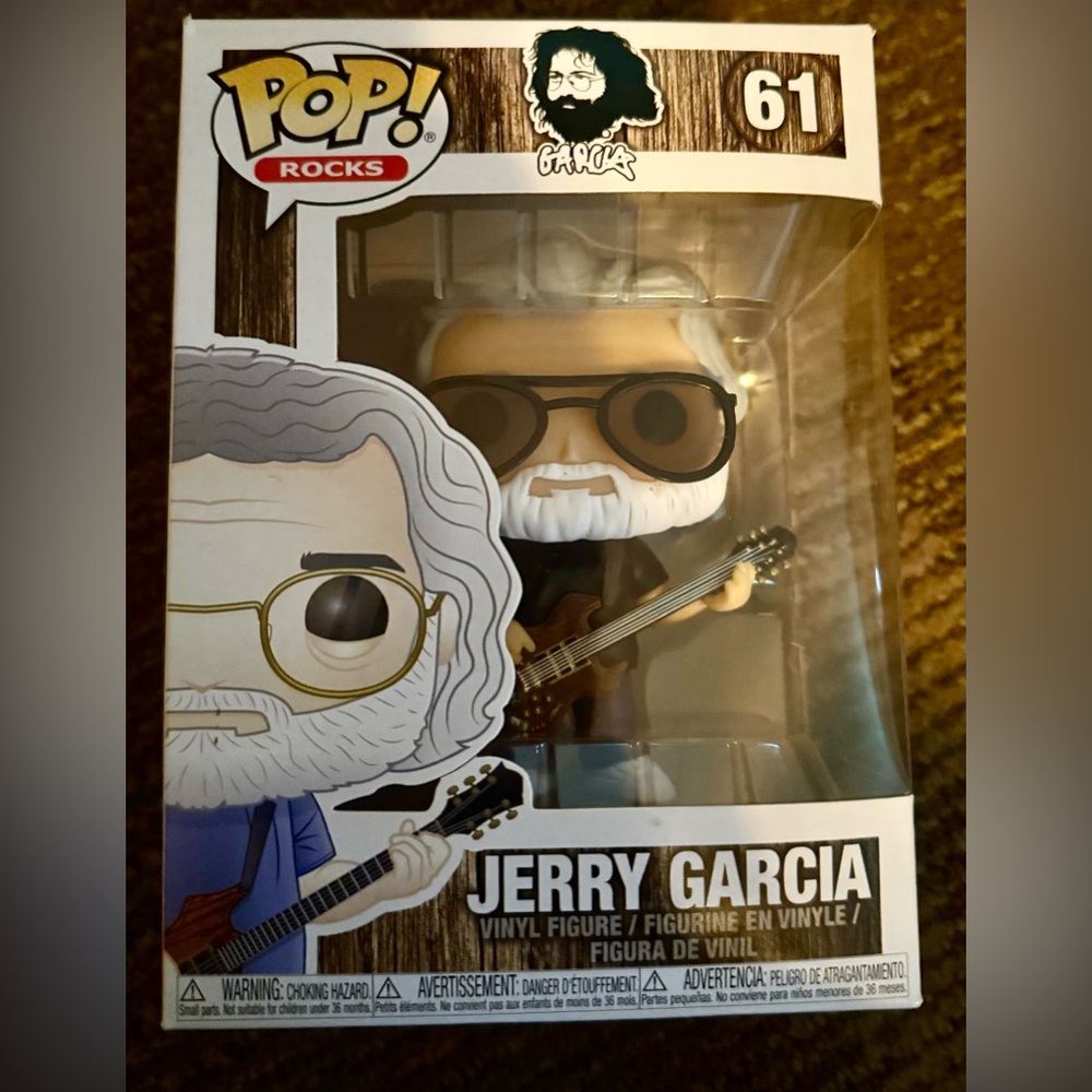 Funko Pop! Rocks Jerry Garcia Vinyl Figure - Black, White, Brown 61 Brand New